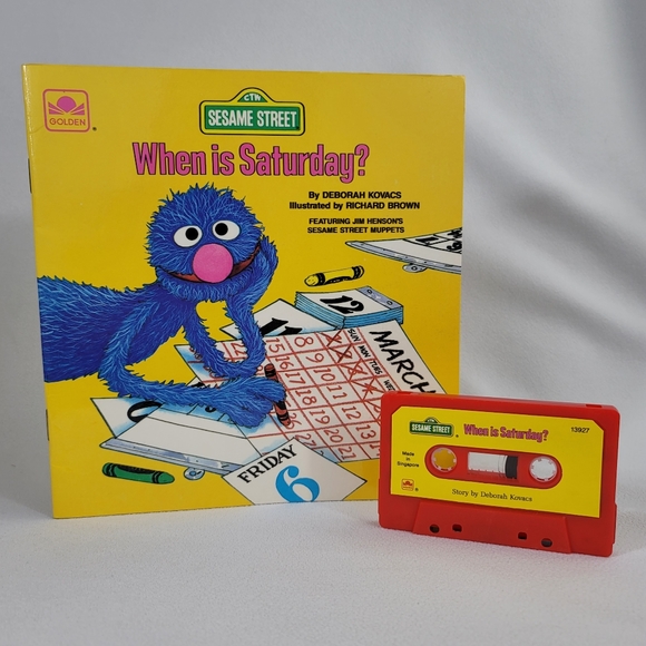 Vtg Sesame Street When Is Saturday? Book And Read Along Cassette Tape - Picture 1 of 14